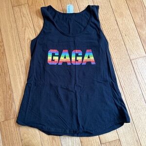 Port & Company GAGA black/rainbow women’s tank Sz medium